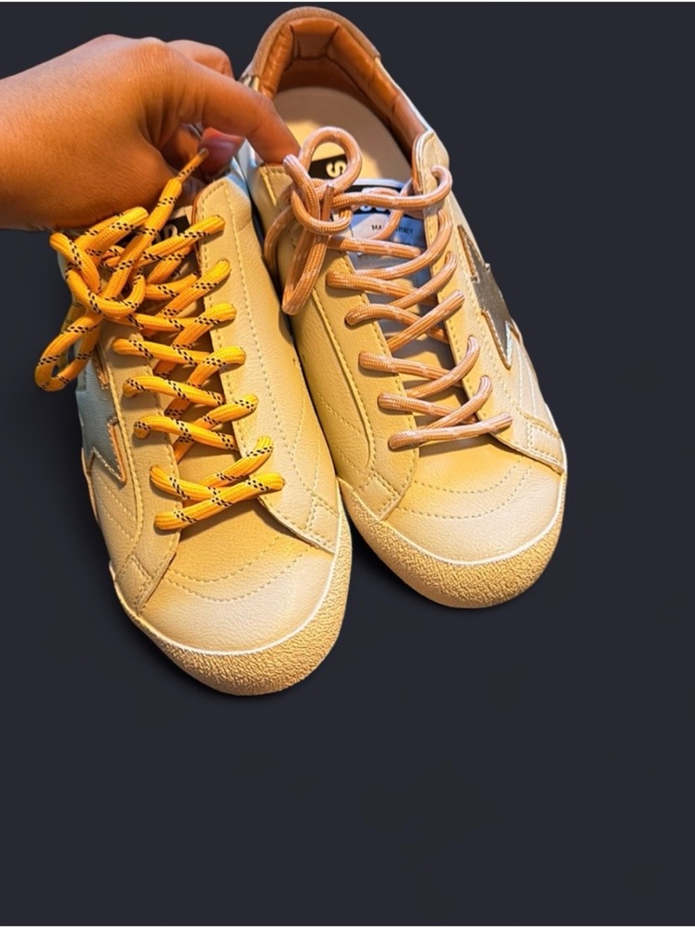 Golden Goose Kids Beige Sneakers with Yellow Laces - Picture 3 of 5